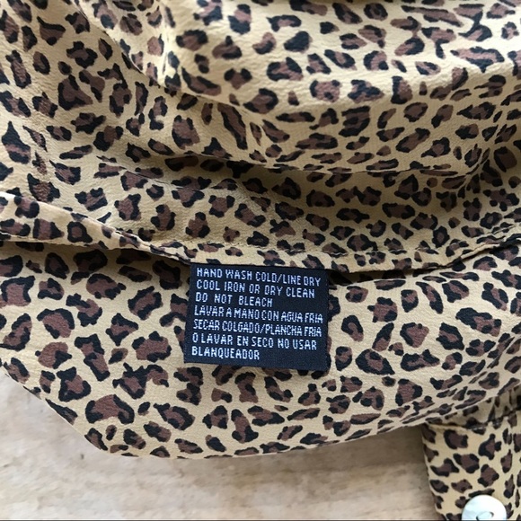 Spencer Jeremy Leopard Print Silk Button Down Top - Picture 5 of 5